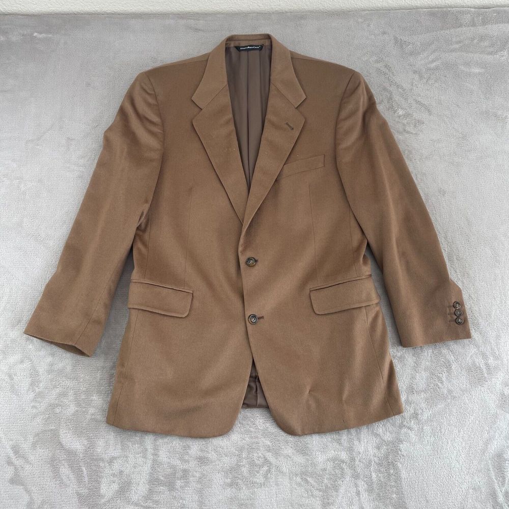 Ermenegildo Zegna Blazer Jacket Sport Coat Men 42R Tan 100% Cashmere Designer
